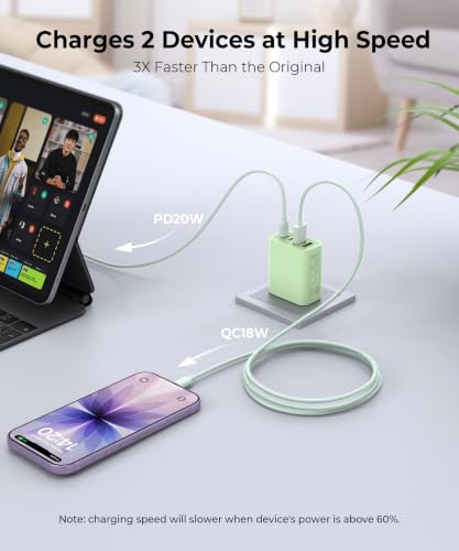 Image of [2-Pack] 40W USB C Fast Charger Block, Multiple Type C Charging Cube