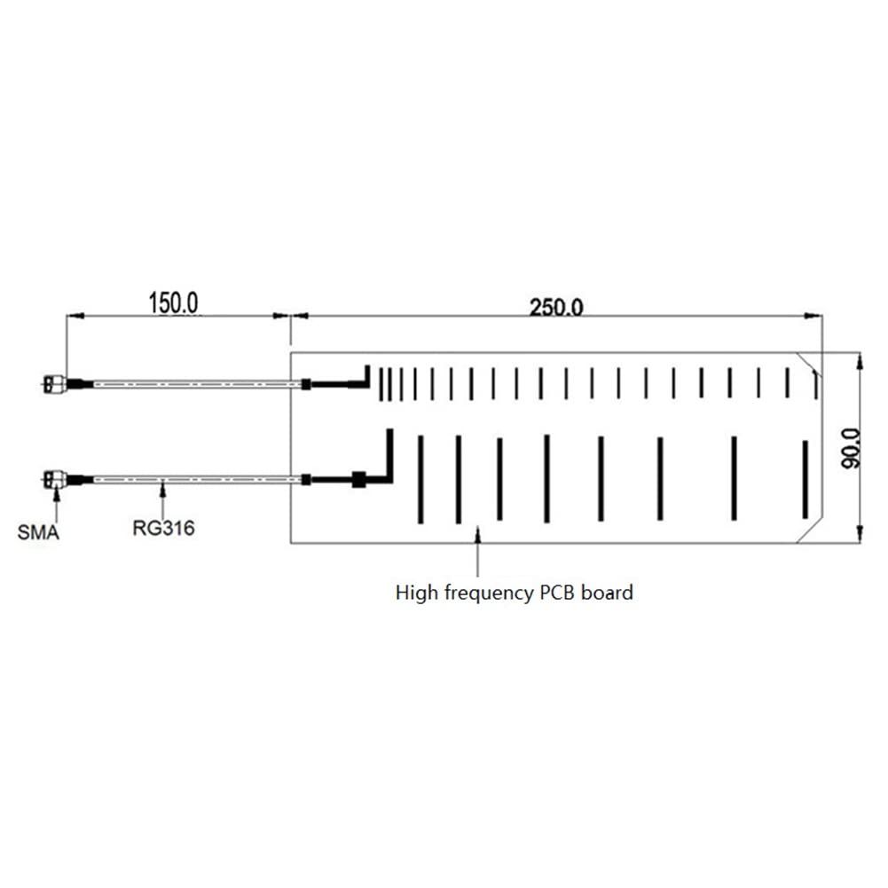 2.4G Directionnel Antenne 5.8G Carte PCB Haute Fréquence 5G 16DBi Gain SMA Connecteur WIFI Réception À Distance (RP SMA Male)