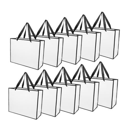 Paquet cadeaux en papier blanc HONITANO avec poignées sacs légers de 20 pièces