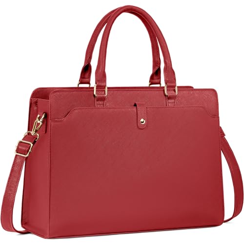 Laptop Tote Bag for Women 15.6 Inch Waterproof Leather Computer Bags Large Capacity Business Office Work Briefcase