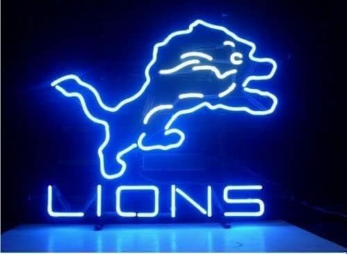 Queen Sense 20"x16" Detroit Sports Team Lion Neon Light sign Man Cave Bar Pub Beer Neon Lamp A120DLLL Neon Sign