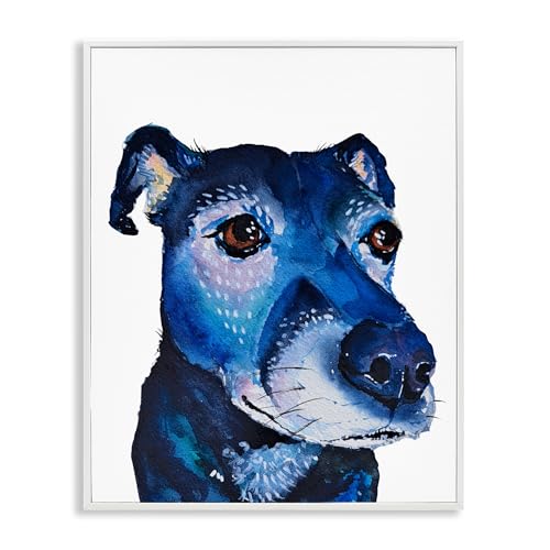Impression giclée encadrée d'art chien bleu Tatiana Roberts