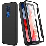 for Moto G Play 2021 Case with Built-in Screen Protector, Full Body Protection Shockproof Cover Case, [Rugged PC Front Bumper + Soft TPU Back Cover] Armor Protective Phone Case (Black.)