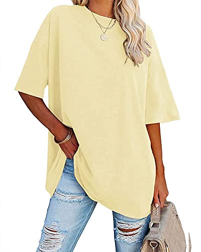 Ebifin Oversize T Shirt Damen Rundhals Kurzärmeliges Tops Casual Lockere...