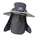 Fisherman Hat with Solar Fan and Face Protection for Fishing, Dark Gray