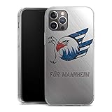 DeinDesign Silikon Hülle kompatibel mit Apple iPhone 12 Pro Case transparent Handyhülle Adler Mannheim Logo Eishockey