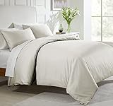 California Design Den 100% Natural Cotton Duvet Cover Set - Premium 400 Thread Count, Bedding Set, Silky Sateen Weave, Button Closure and Corner Ties (3 Piece, Ivory, Oversized King)