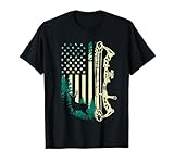 Patriotic Bowhunting USA Flag Bow Archery Deer Hunting Wild T-Shirt