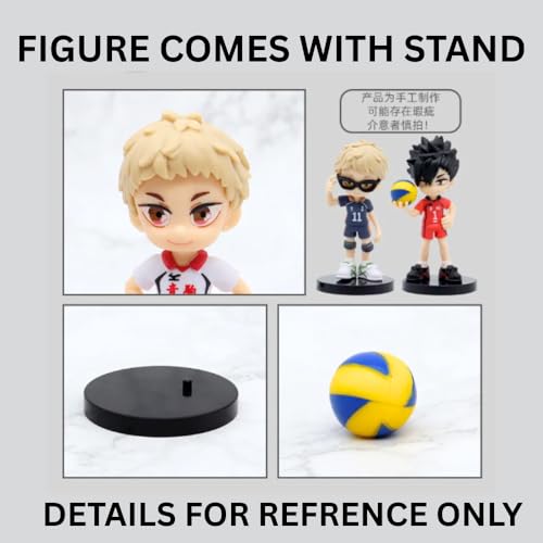 Image of Blue Aura Haikyuu Action Figure Set of 3 Height-9cm Anime Figures | Haikyuu Long Leg Set B Orange Hair Guy