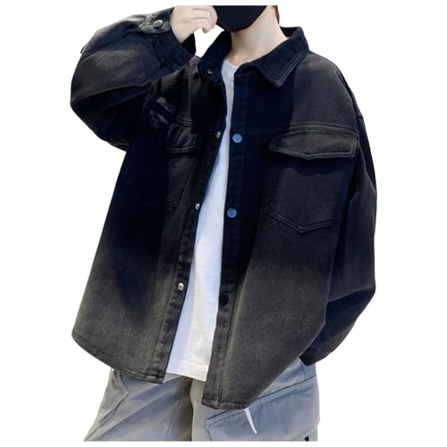 [lisusut] ボアフリース コート 裏起毛 ボーイズ 子供 おしゃれ ジャケット 防寒 暖かい 長袖 かわいい 秋冬 子供服 デニムコート Gジャン ジージャン 男の子 アウター キッズコート デニムジャケット 長袖 シャツ トップス ゆったり カジュアル おしゃれ キッズ ジャンパー アウター 上着 春秋 韓国風 ファッション ジュニア服 通園 通学 (140/ブラック)のサムネイル