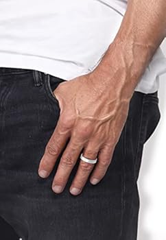 Kuzzoi 0609421521 Herenring, massief handgemaakte bandring voor mannen