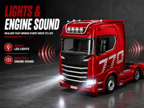 Image of RC Truck 2.4GHz Remote Control Truck with LED Lights, Sound & USB Charging.