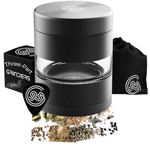 95Grinders 5-Piece 2.2' Premium Spices Mixer, Precision Aluminum Unibody, Diamond Cutting Blades, Magnetic Lid, Travel-Friendly