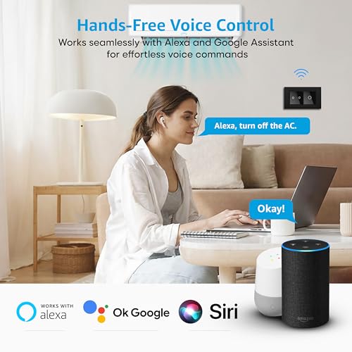 Image of SmartLife Modular 24 Amp Touch Switch (Black) | WiFi + BLE | Premium Glass Finish | Compatible with Alexa, Google Assistant, HA, IFTTT & SmartLife App | Fits Roma & Similar Plates