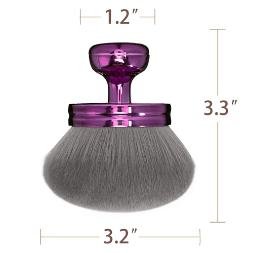 Blend & Blur Extra Large Body Makeup Brush for Self Tanner,Leg Makeup & Bronzer Self Tan Applicator, 3.2inch Wide Round Head Kabuki Brush For Application with Drawstring Bag (Purple) - Image 3