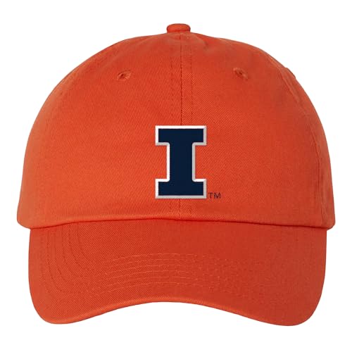 UGP Campus Apparel HT508 - Illinois Fighting Illini Primary Logo Dad Hat - One Size - Orange