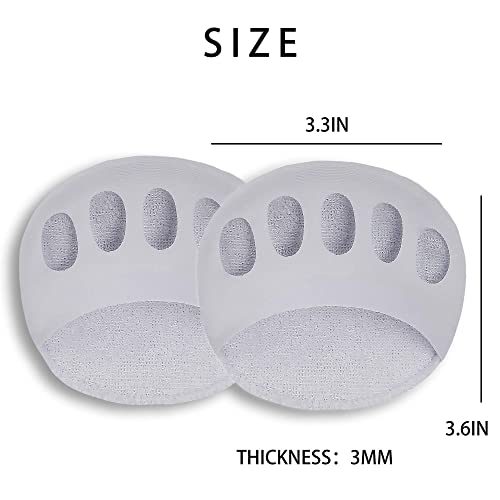 Image of Honeycomb Fabric Forefoot Pads Breathable Soft Ball of Foot Cushion Pads, Invisible Women's Half Liner Socks Mat for Flats High Heels (5Pairs(Black-White-Gray-Purple-Green))