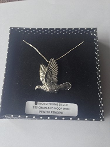 Photo de B34 Woodpigeon Pendentif en argent sterling 925 fait à la main Chaîne de 45,7 cm avec Prideindetails Boîte cadeau