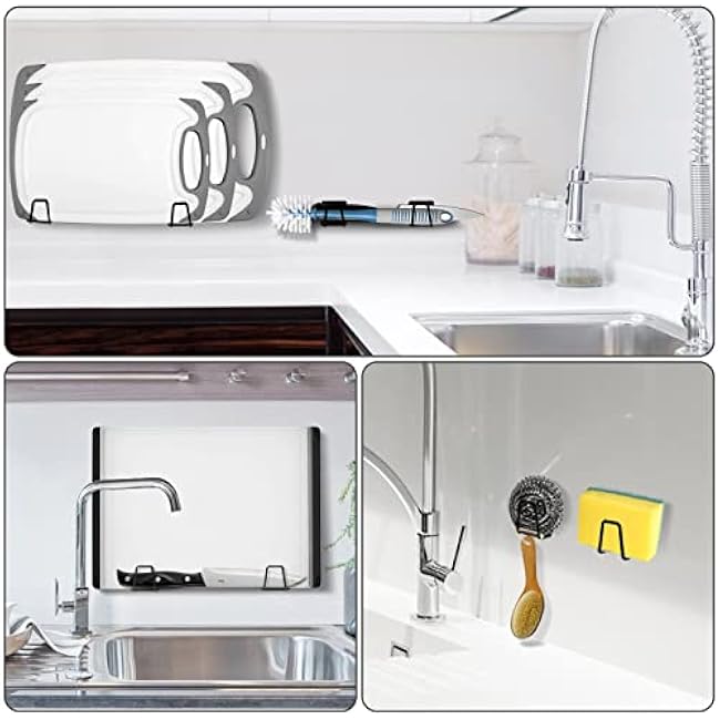 Sponge Holders for Kitchen Sink 2 Packs, Black 304 Multifuctional Stainless Steel Holder, 3.3 lbs Capacity