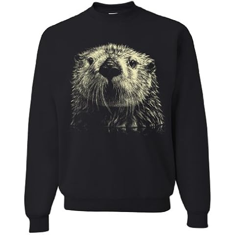 Dolphin Shirt Co Giant Otter Face Crewneck Sweatshirt - Black Medium Cover
