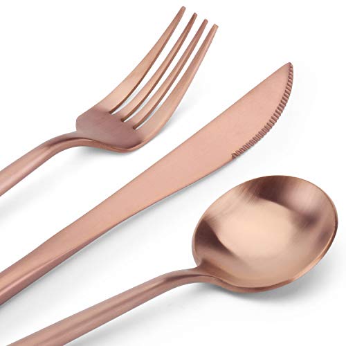 Matte Silverware Set, SHARECOOK 20Piece Stainless Steel Satin Finish