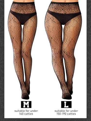 6 Pairs Fishnet Stockings Women Black Lace Tight High Stockings Plus Size Checkered Cobweb Halloween3