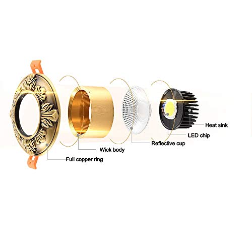 LED recourlé Downlight rétro en bronze pour lumière d'ambiance - 7