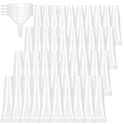 40 Pcs 10ml Empty Lip Gloss Tubes ULG Clear Lip Gloss Balm Containers Refillable Cosmetic Empty Tubes for DIY Lip Gloss Balm Cosmetic Travel Toiletries