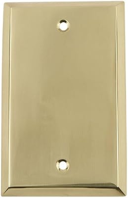 Nostalgic Warehouse 719925 New York Switch Plate with Blank Cover, Polished Brass