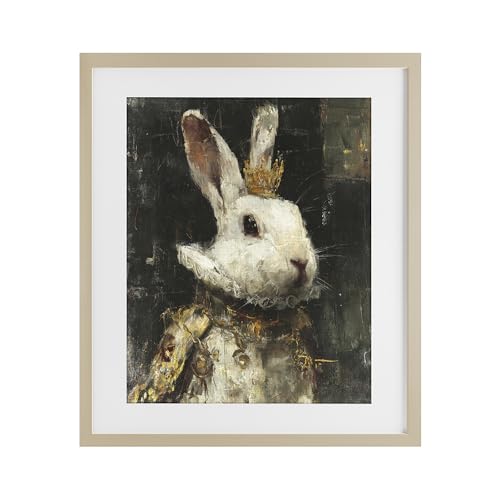Regal Hare Portrait Fantasy, 17 x 21 Inch Framed Print Under Glass