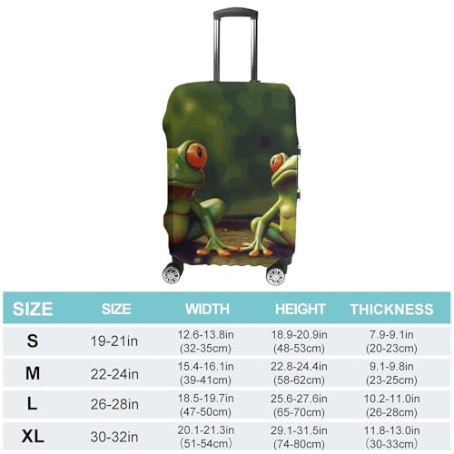 Funny Green Frogs Printed Luggage Cover Protector, Fits 18-32 Inch Luggage2