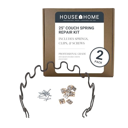 Image of 25 inch Couch Spring Upholstery Zig Zag Repair Kit 2pk | Chair, sofa bed, patio furniture replacement parts - solution for sagging seats & broken sinuous support wire