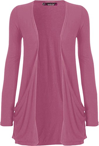 Preisvergleich Produktbild WearAll - Damen Langarm Cardigan mit Taschen - Flaschen Grün - 36-38