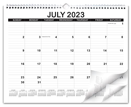 Wall Calendar From July 2023 - December 2024 Tear-Off Monthly Calendar 18 Month Academic Wall Planner 2023-2024 Hanging Calendar 11.5"X14.75"In (Black) #TOP9