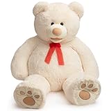 HollyHOME 150cm Teddy groß Teddybär XXL Kuscheltier Geschenk, Plüschtier Stofftier Weiches Spielzeug Bär Tedi Kuschelbär Beige