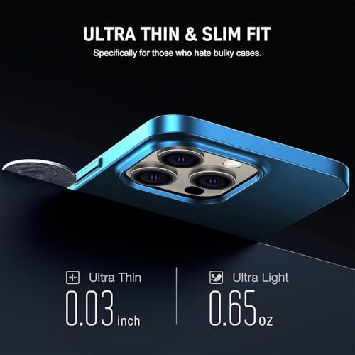 Coque fine pour iPhone 14 Pro antidérapante et résistante bleu