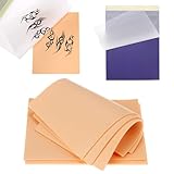 QWORK® 5 Tattoo Übungshaut (19x14cm, 3MM) & 20 Blatt A4 Stencil Papier für Tattoo Praxis und Zubehör