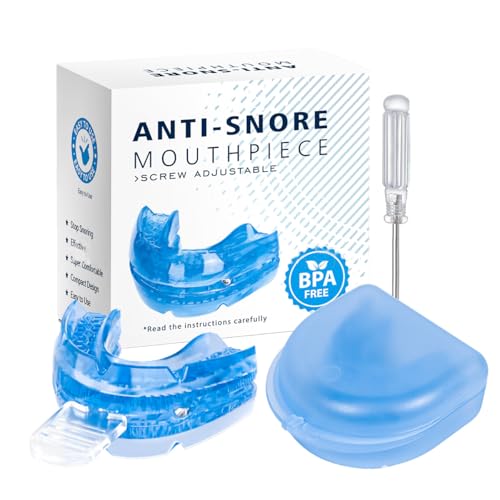 Anti Snoring Mouthpiece,Anti Snoring Devices,Sleep Apnea Mouth Guard,Snoring Mouth Guard,Snoring Aids for Men and Women,BPA-Free,with Anti Bacterial Storage Case ﻿ ﻿ ﻿ ﻿ ﻿ (Blue)