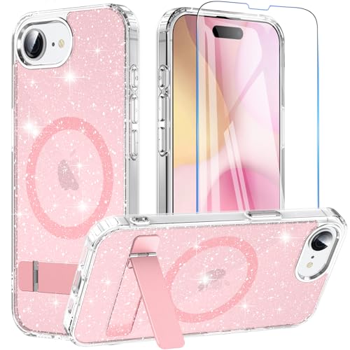 Fin2feel iPhone 17e �P�[�X 16e�p�J�o�[ �yMagSafe�Ή��z�B�����X�^���h&�����K���X�t�B�����t�� �L���L�� ���C�����X�[�d�Ή� �A�C�t�F�C�X17e�P�[�X �ϏՌ� �w��h�~ �ω��� �����ӂ���17e/16e�p�X�}�z�J�o�[ 6.1�C
