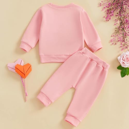 Toddler Baby Girl Outfits Letter Embroidery Sweatshirt Elastic Pants Sets Newborn Infant Girl Clothes4