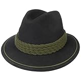 Wollhut aus Wollfilz LIERYS Paspol Trachtenhut Wollhut Herrenhut Filzhut Wollfilzhut Tiroler Hut Herren - Made in The EU Frühling-Sommer Herbst-Winter - 58 cm schwarz