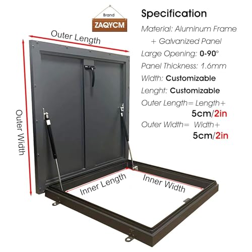Puerta de escape de boca comercial, cubierta de salida de inspección de acero galvanizado para acceso seguro al ático, patio, cabezal de pozo y sótano