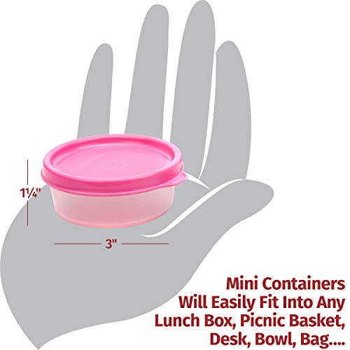 SIGNORA WARE Condiment Containers with Lids- 6 pk. 2.3 oz.Salad Dressing to go Small Food Storage Containers- Sauce Cups Leak proof Reusable Plastic BPA free for Lunch Box Picnic Travel - Thumbnail 6