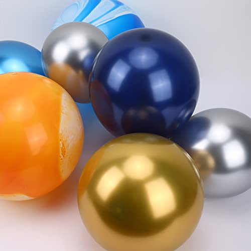 Rubfac 117Pcs Space Party Decorations Balloon Garland Kit, Universe Space Planets Party Supplies Ufo Rocket Astronaut Navy Blue Silver Foil Latex Balloons For Boys Kids #TOP3