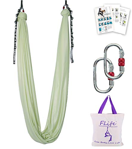 Image of F.Life Aerial Silk Yoga Hammock & Swing for yoga Inversion,Strength training,starter hardware kit