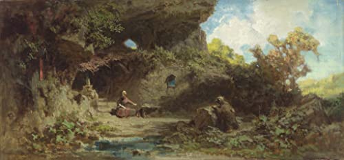 Tableau Carl Spitzweg une Herwith dans les montagnes - Impression d'art vintage 60x90cm