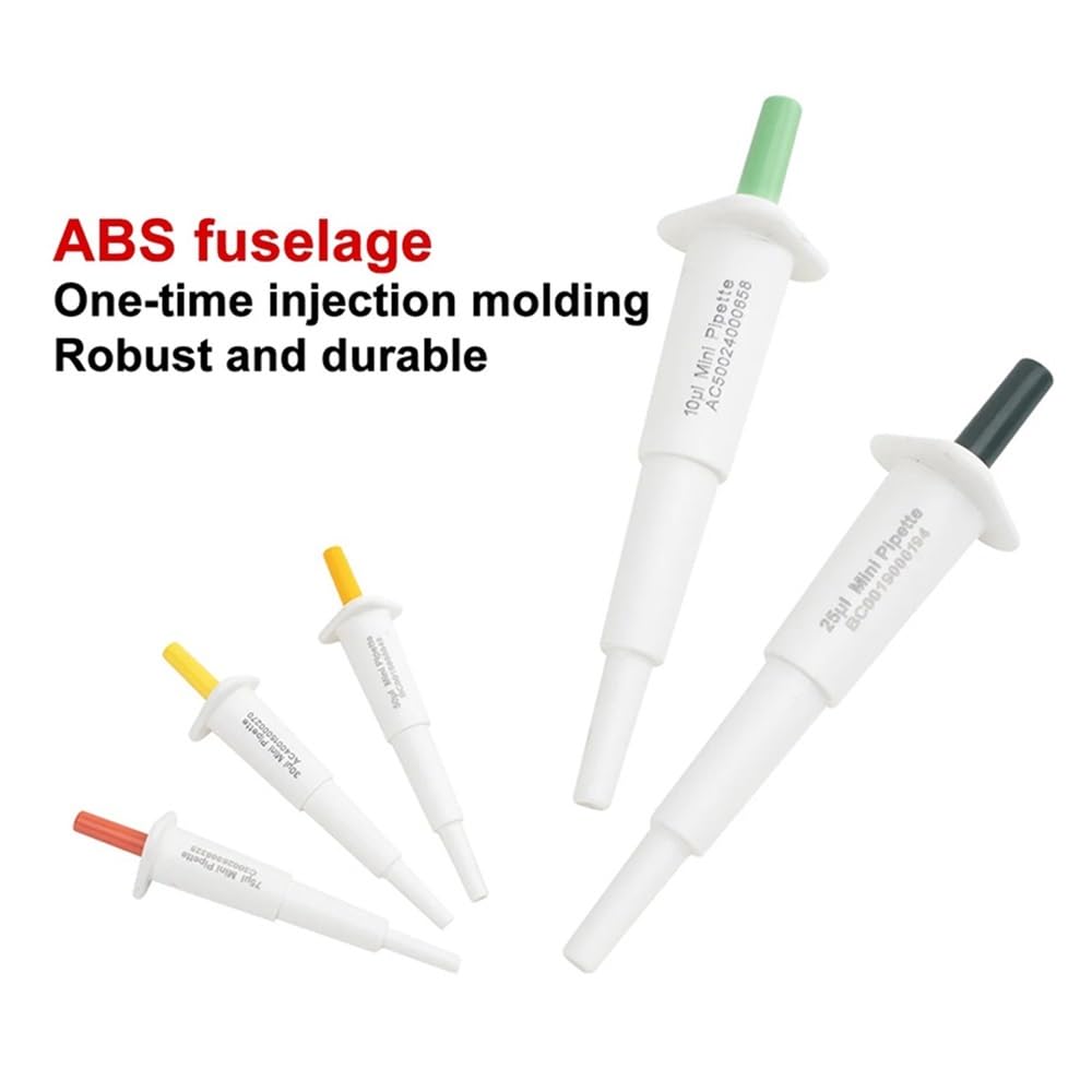Laborgeräte und -ausrüstung Mini-Pipette, manueller Kanal, festes Volumen, Pipette, Pointing Sampler, Mikropipette, 10/20/25/30/50/60/75/100/200ul(75ul(red))