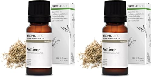 Huile essentielle de Vétiver BIO chémotypée en lot de 2 Aroma Labs
