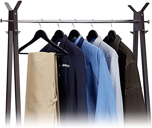 Image of WHISKET - Premium Wooden Clothes Hangers | 360 Chrome Swivel Hook | Non-Slip Notches for Shirts, Dresses & Coats | Space Saving Wardrobe Organizer. (Black) [Pack of 20]