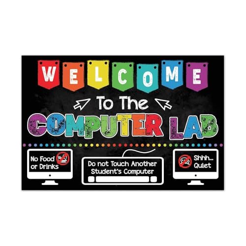 Technology Classroom Decor Poster Welcome to Computer Lab Computer Science Sign Shortcuts for School Teachers Students(Unframed,